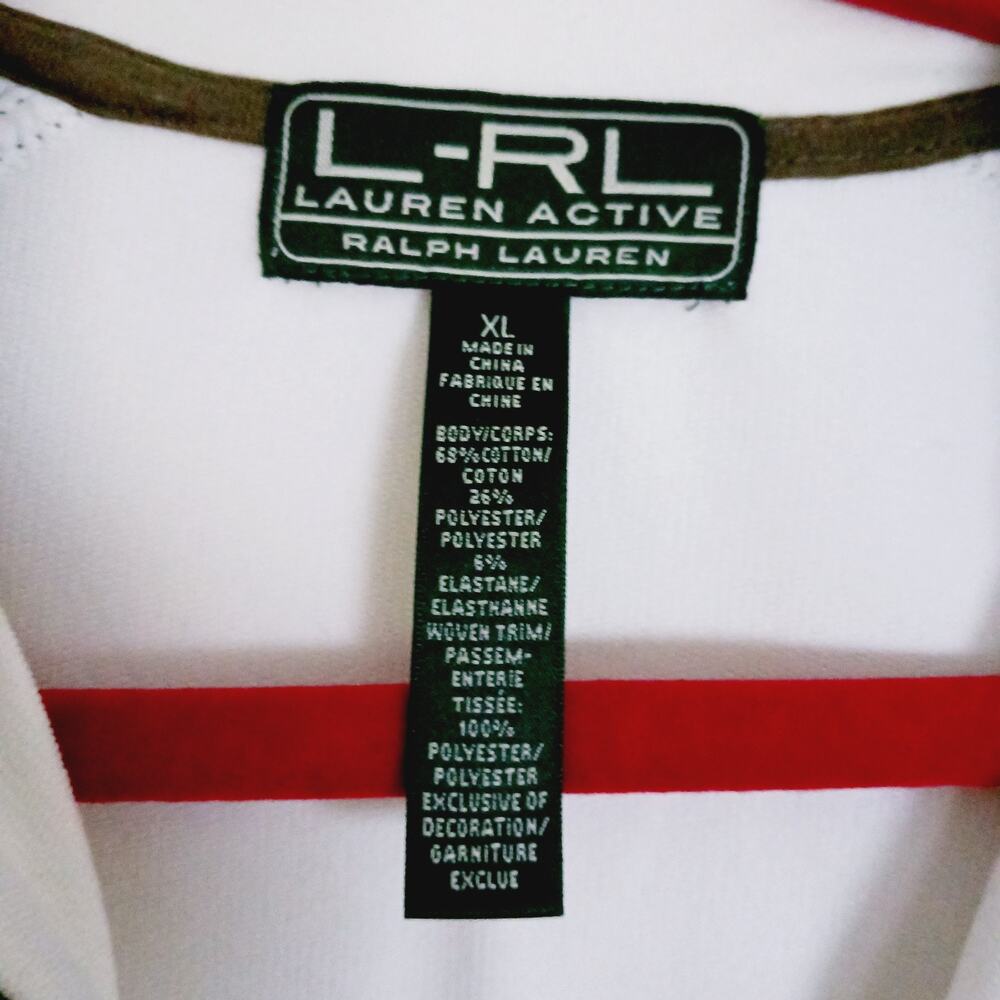 Jacket Women Ralph Lauren Ivory Olive Zipper Pockets Snap Cuffs Logo Size XL - Picture 8 of 9